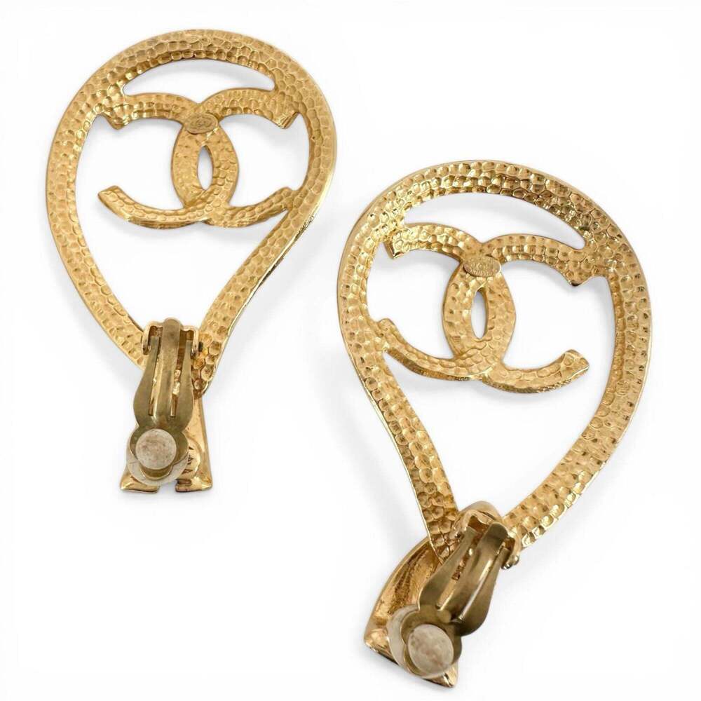 CHANEL Gold Logo Earrings - Picture 3 of 7